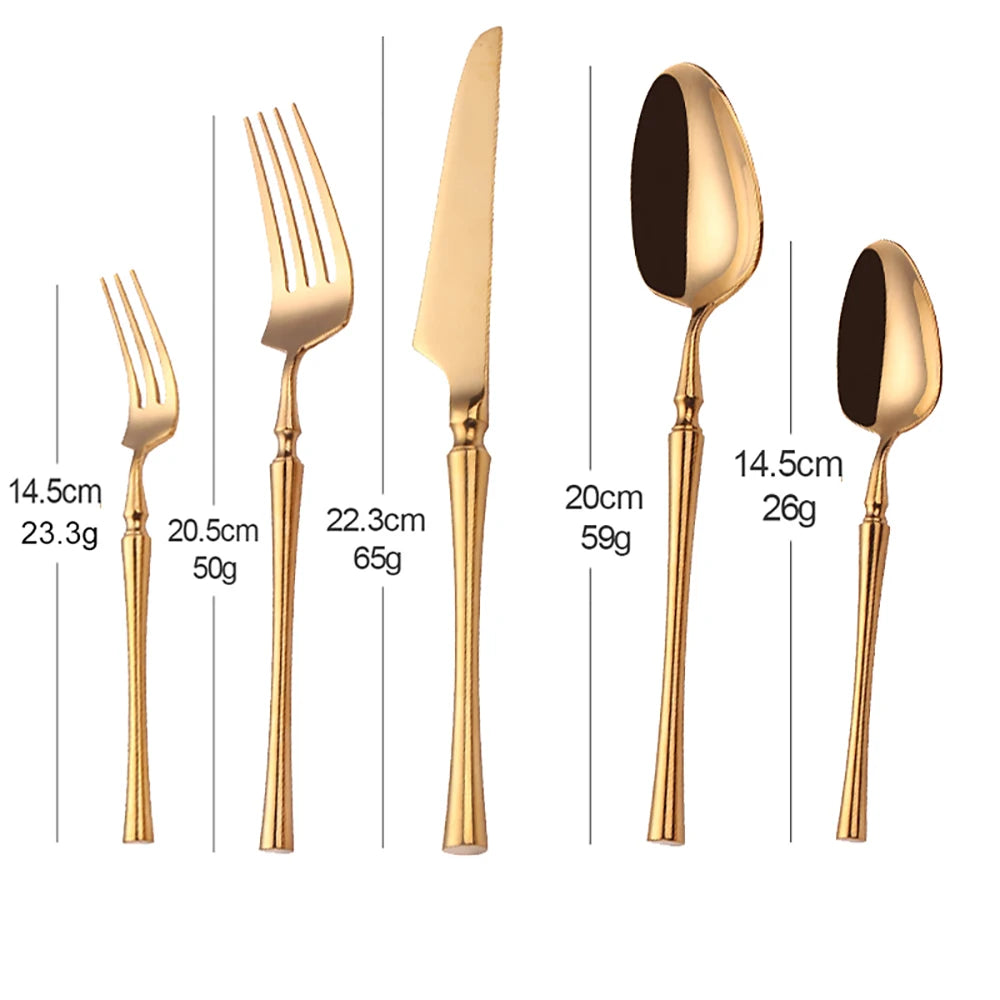 Pieces Knife Fork Spoon Gold Cutlery Complete Stainless