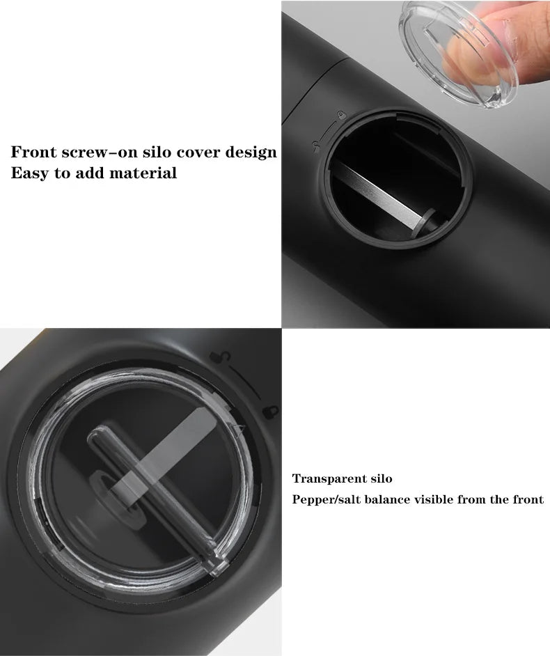 Usb Charging Electric Salt Pepper Grinder Rechargeable Adjustable