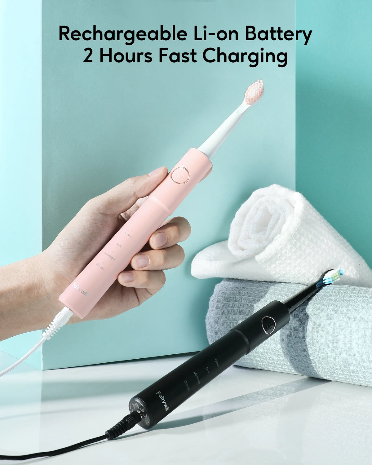 Fairywill Sonic Electric Toothbrush E11 Waterproof Usb Charge