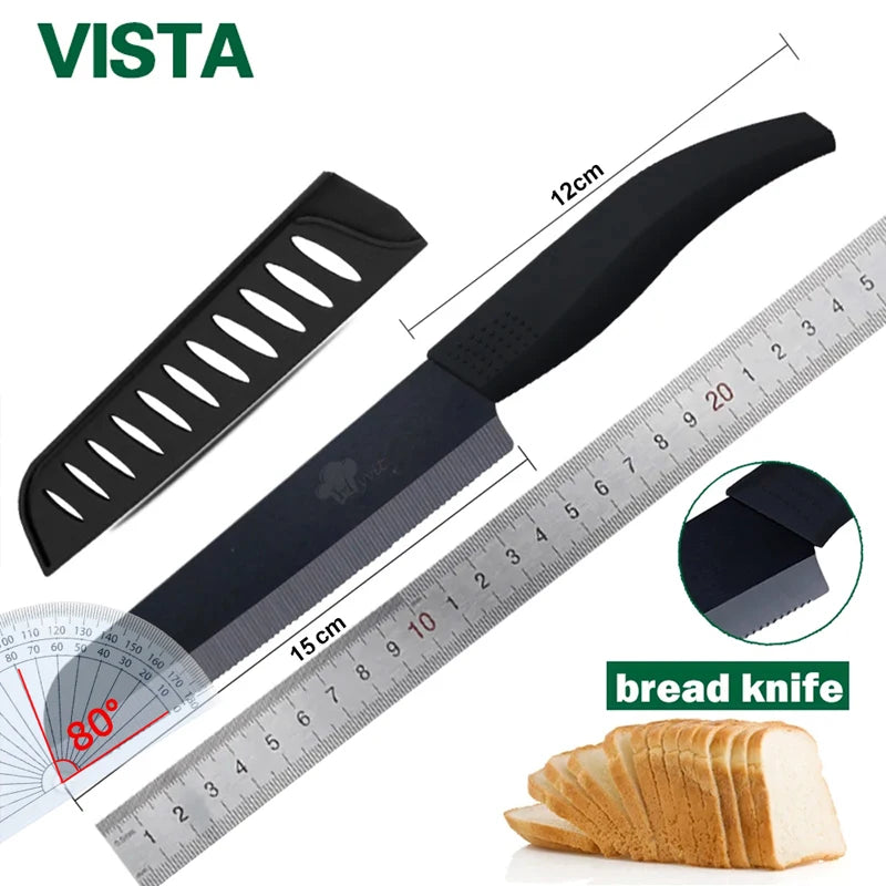 Bread Knife Serated Cake Knife Black Blade Color