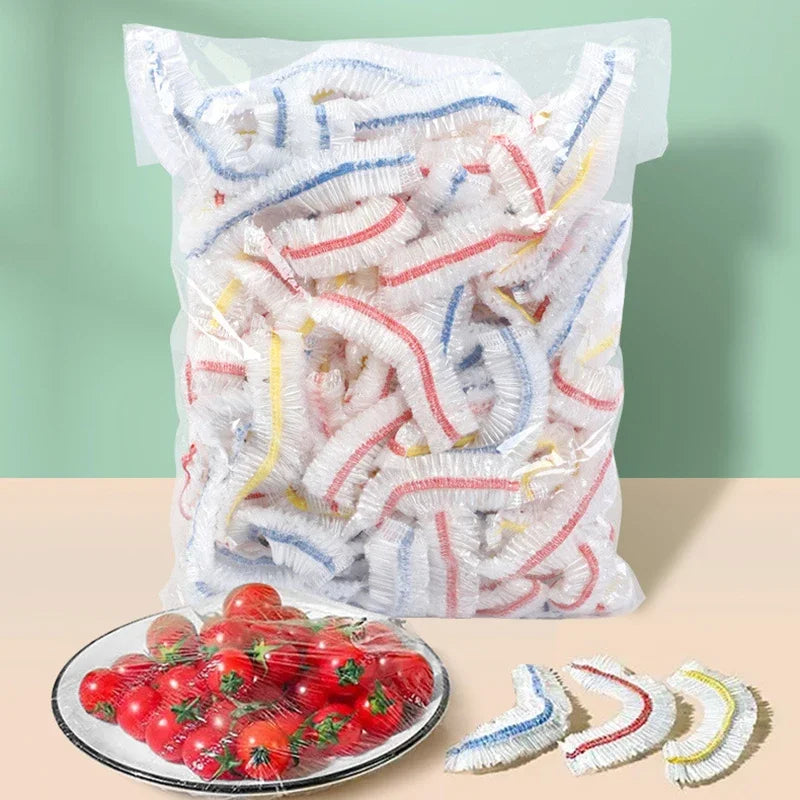 100pcs Disposable Food Cover Hats Fruit Cover Elastic