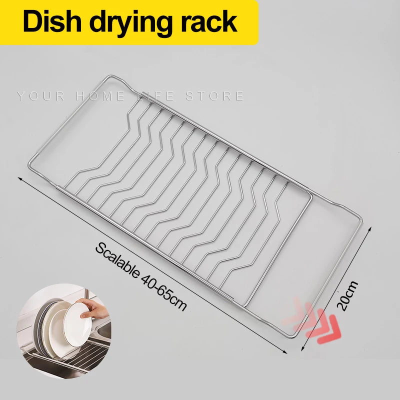 Drain Rack Expandable Over Sink 304 Stainless Steel