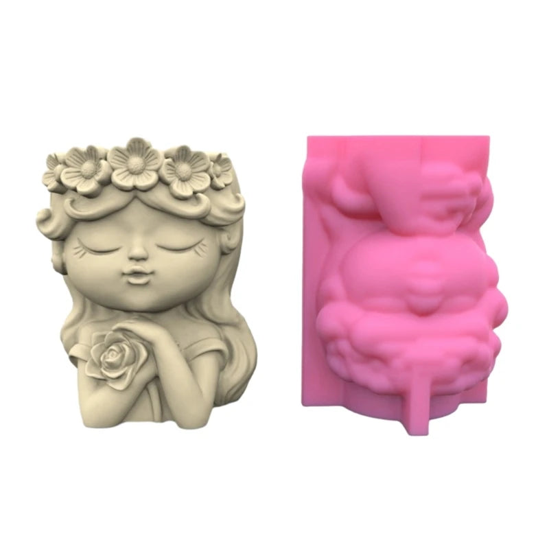Flower Pot Silicone Mold Angel Girl Succulent Planter