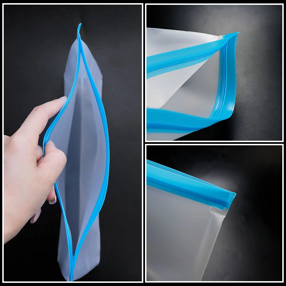 Silicone World Reusable Peva Food Bag Freezer Stand