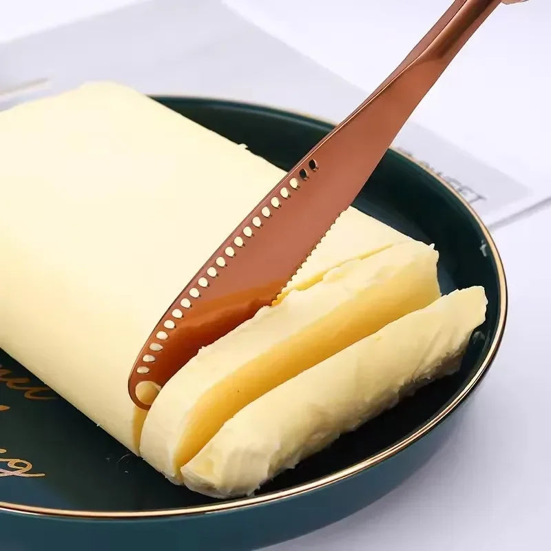 Butter Knife Holes Cheese Dessert Knife Stainless Steel