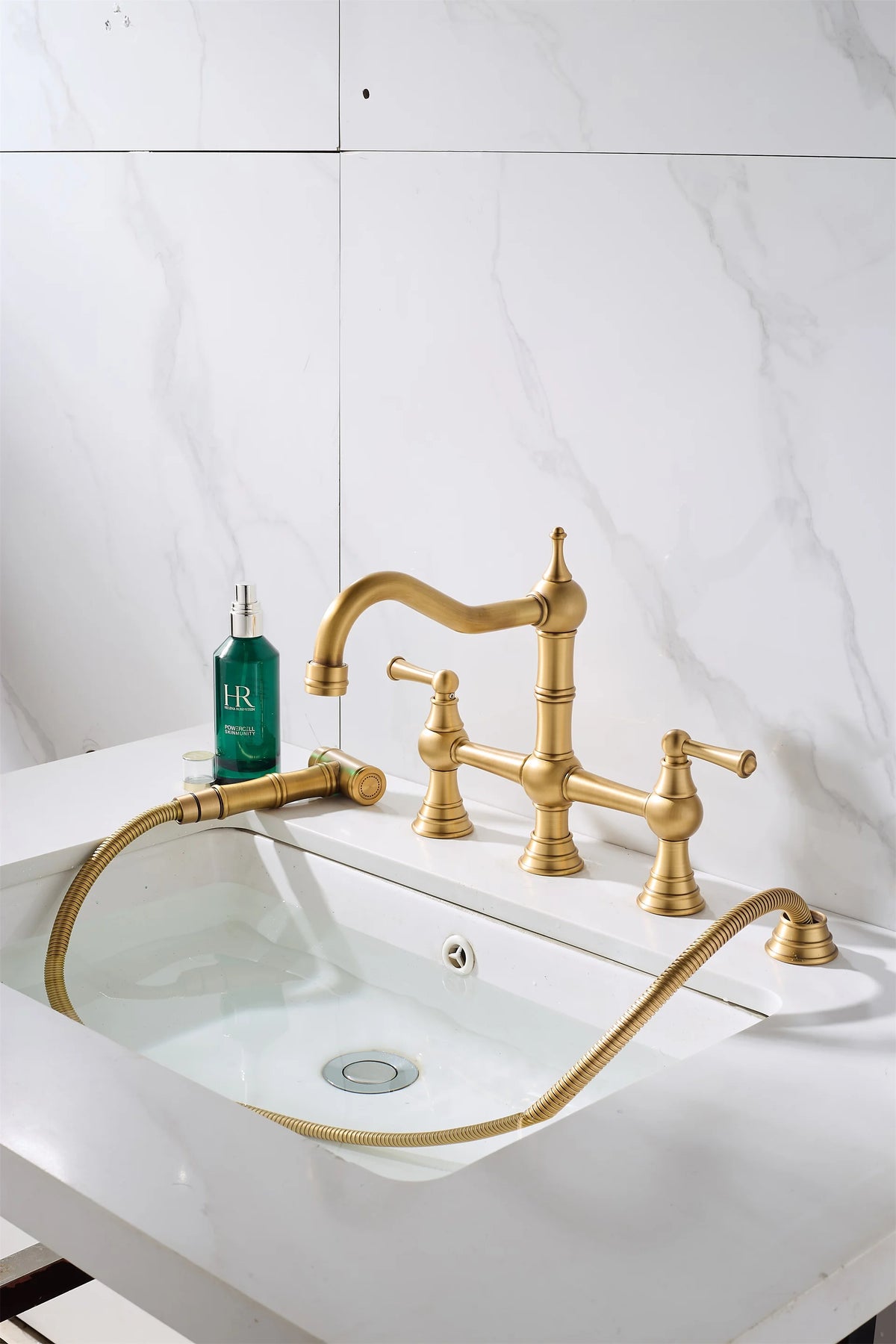 Basin Faucet Cold Faucet Brass Double-Handle Swivel Sink