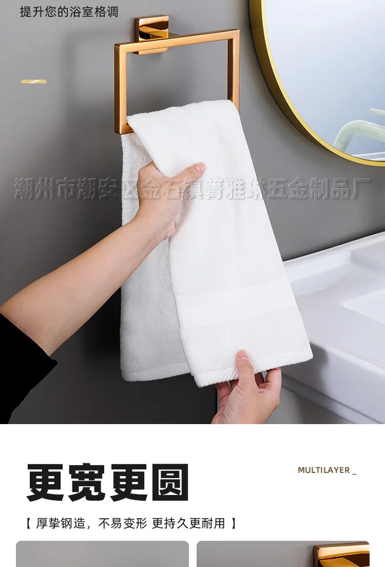 Polished Golden Bathroom Hardware Hook Towel Bar Toilet