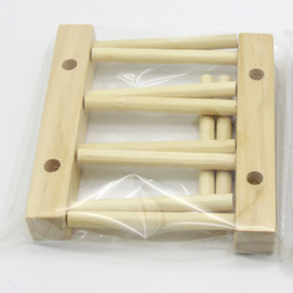 Wooden Dish Drain Rack Dinnerware Storage Organizer Tray