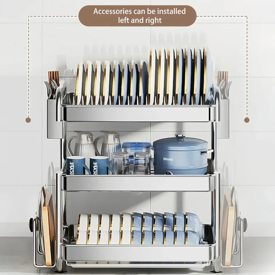 Dish Drying Rack Rustproof Big-Capacity Bowl Storage Shelf