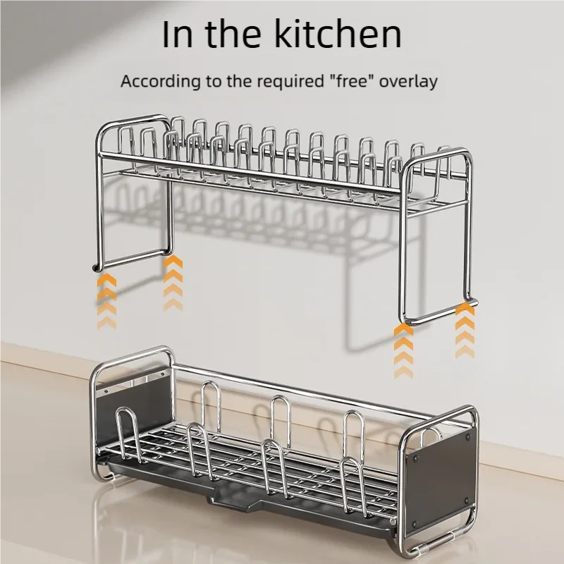 Dish Drying Rack Narrow Sink Side Countertop Dish