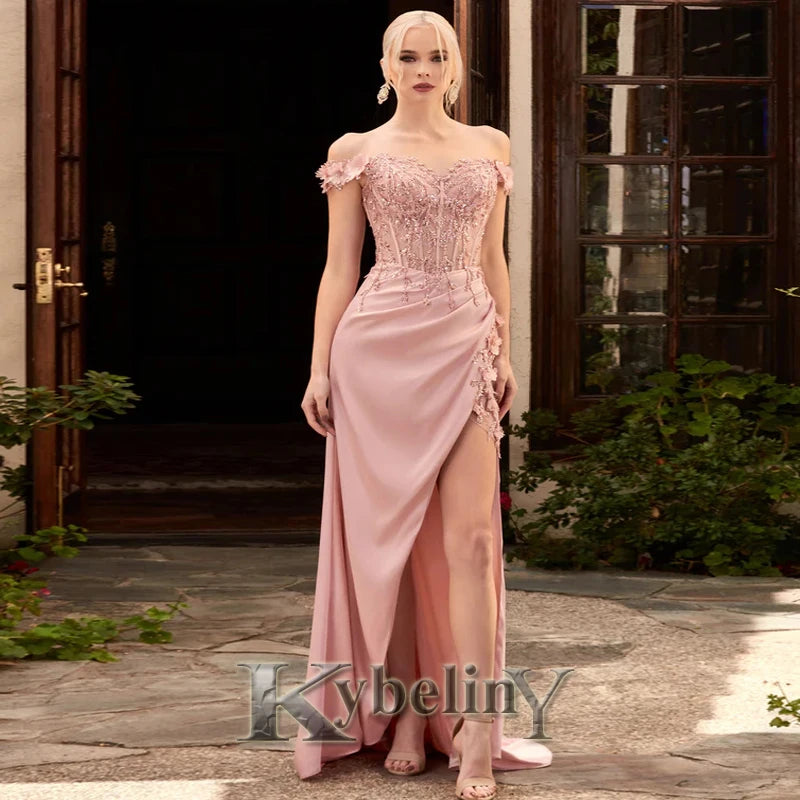Kybeliny Graceful Evening Dresses Women Crytalsone-Shoulder
