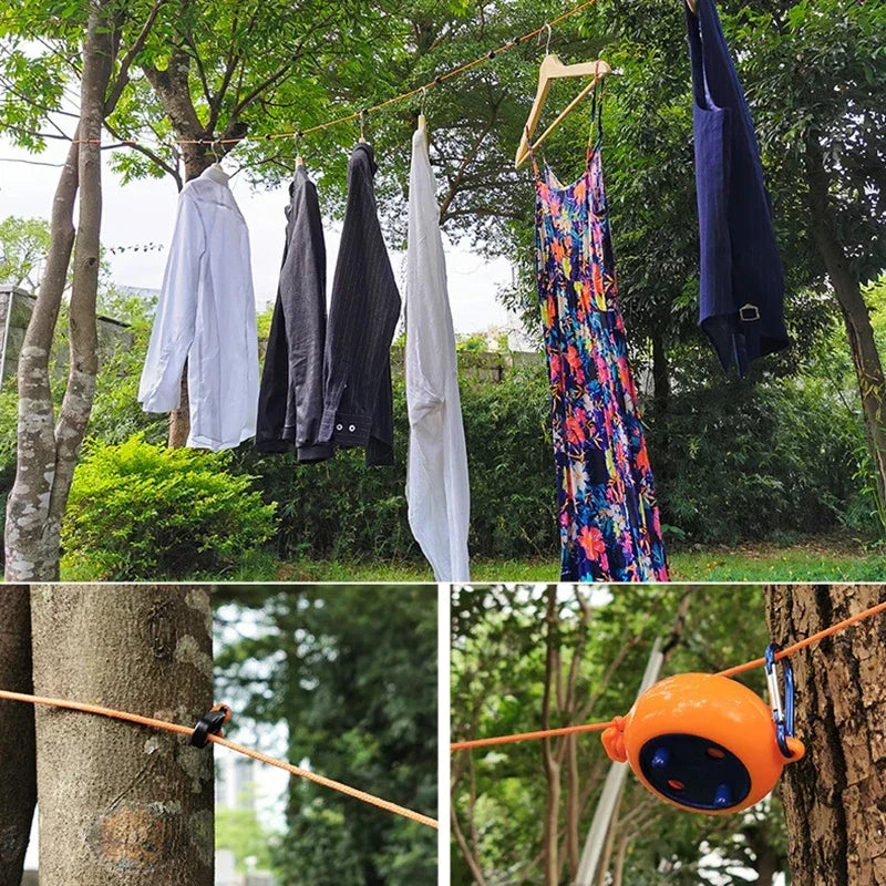 8m Non-Perforated Clothesline Retractable Travel Drying Rack