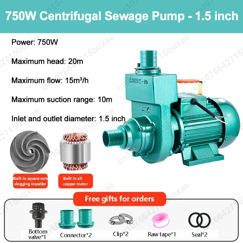 Ac220v / Ac380v High-Flow Sewage/Water Pump High-Pressure Water