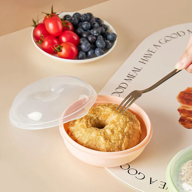 Bread Box Microwavable Transparent Round Shape Food Container