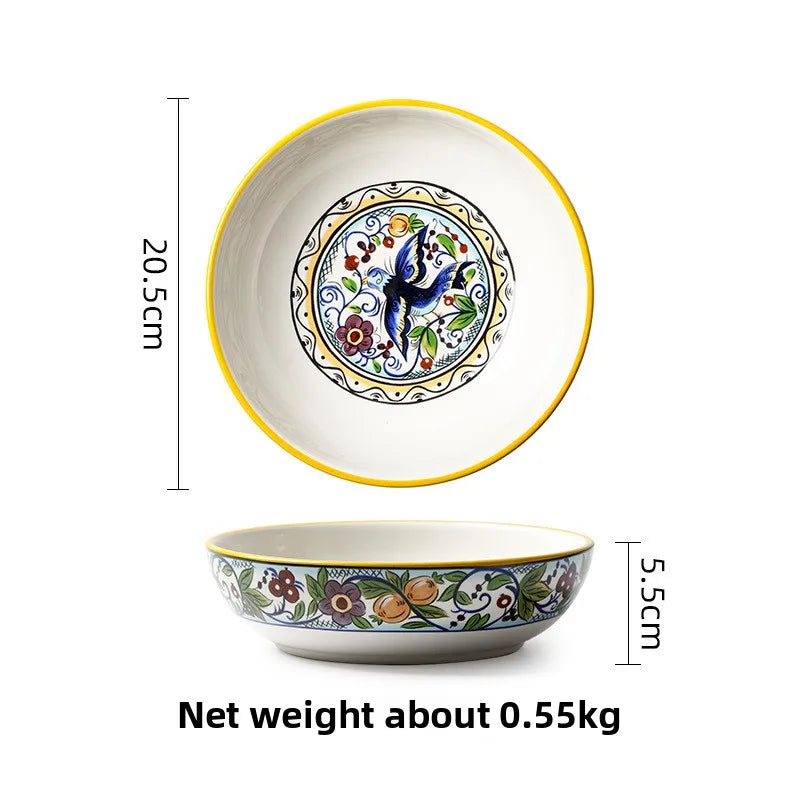 Hand Painted Ceramic Plate Creative Irregular Steak Dish
