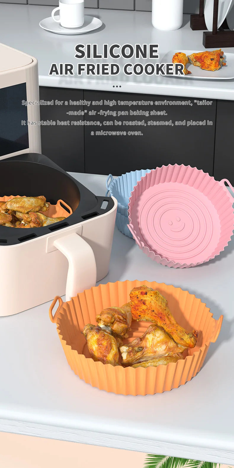 1pcs Air Fryer Silicone Basket Silicone Mold Airfryer