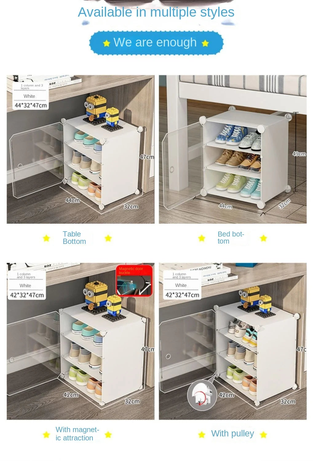 Small-Scale Foldable Cabinets Living Room Multilayer Large Space