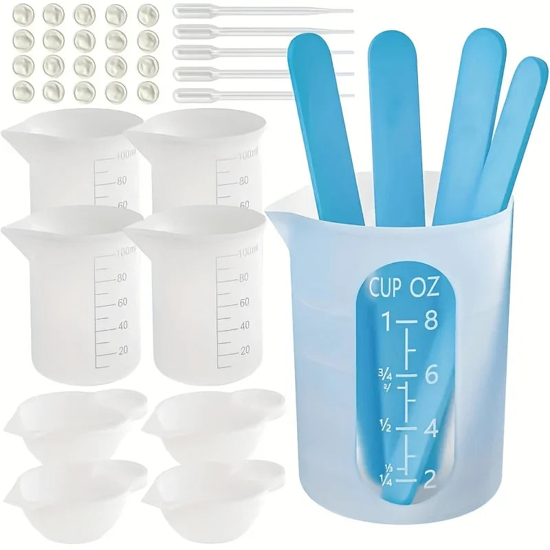 38pcs/Set Silicone Measuring Cup Resin Silicone Mold Non-Stick