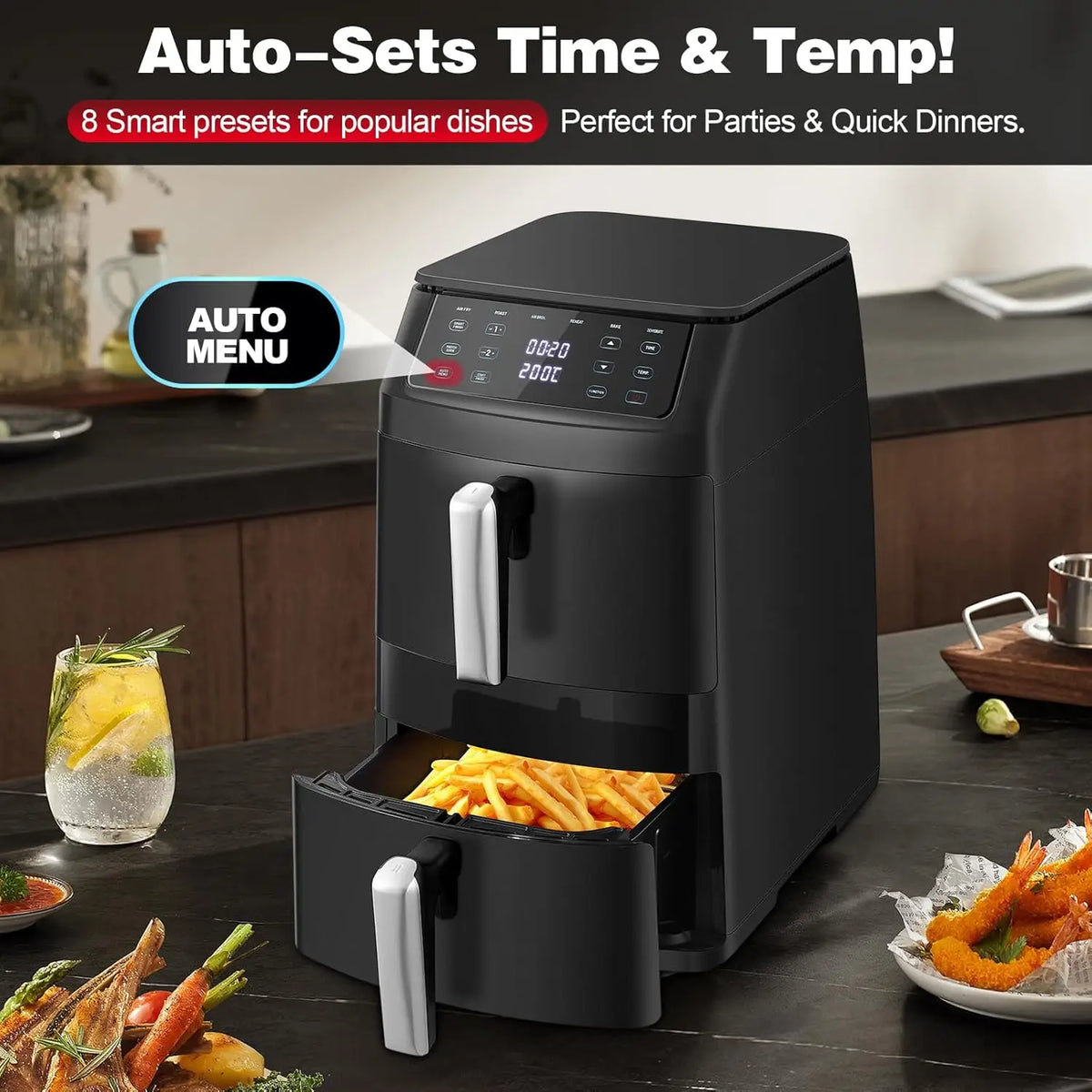 Topstrong 11l Dual Basket Air Fryer 2500w Presets