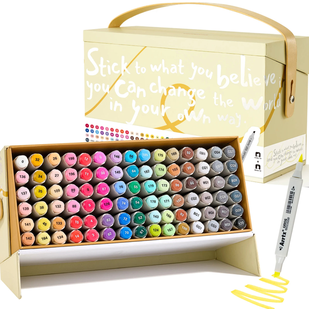 Arrtx Alcohol Markers 160 Color Brush Chisel Dual