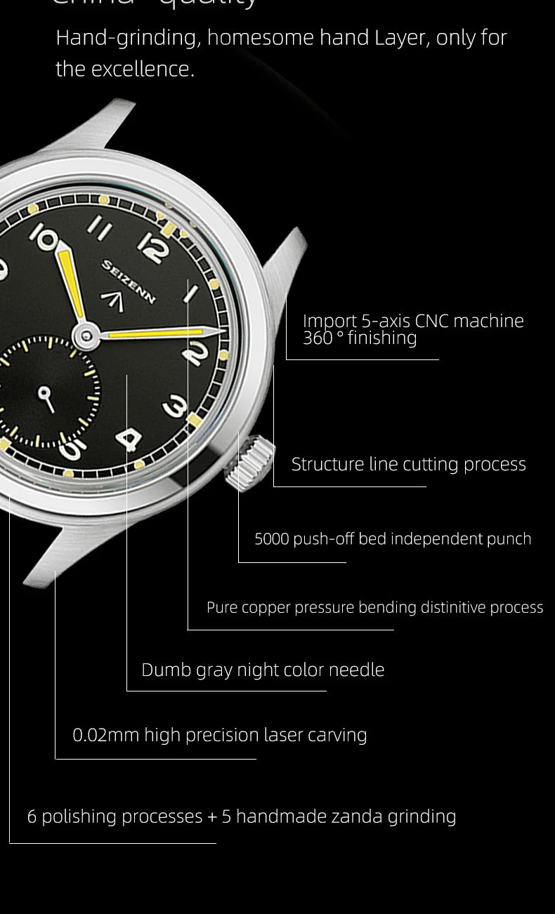 Classic Retro Arrow Pilot Watch Male Mens Wwii