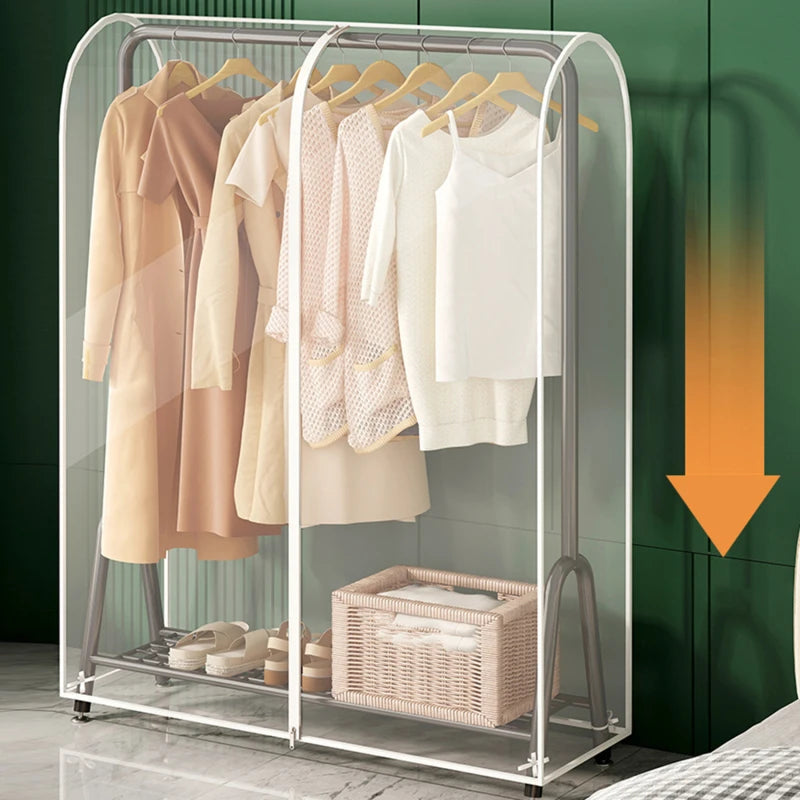 Floor Clothes Hanger Dust Cover Bedroom Drying Rack