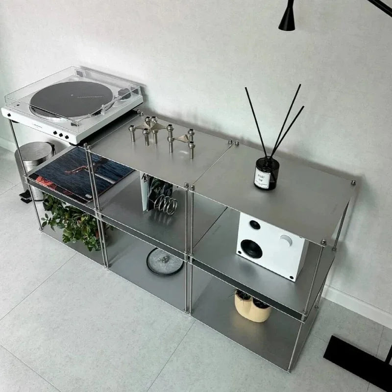 Stainless Steel Metal Bauhaus Modular Storage Rack Floor