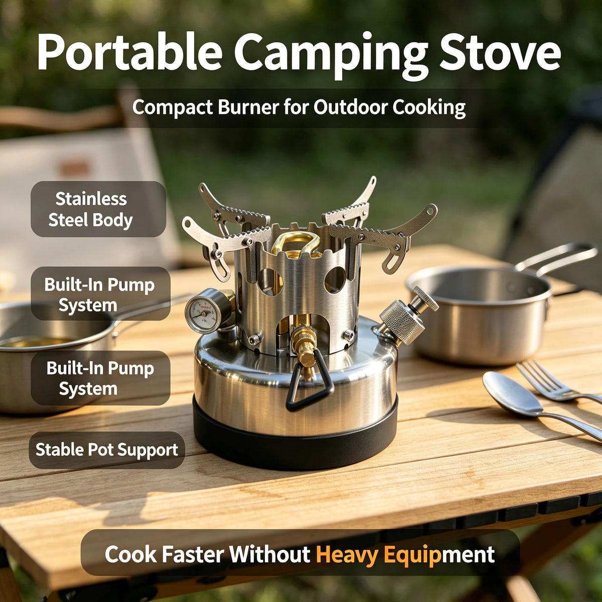 Mini Camping Stove Durable Outdoor Cooking Burner Picnic