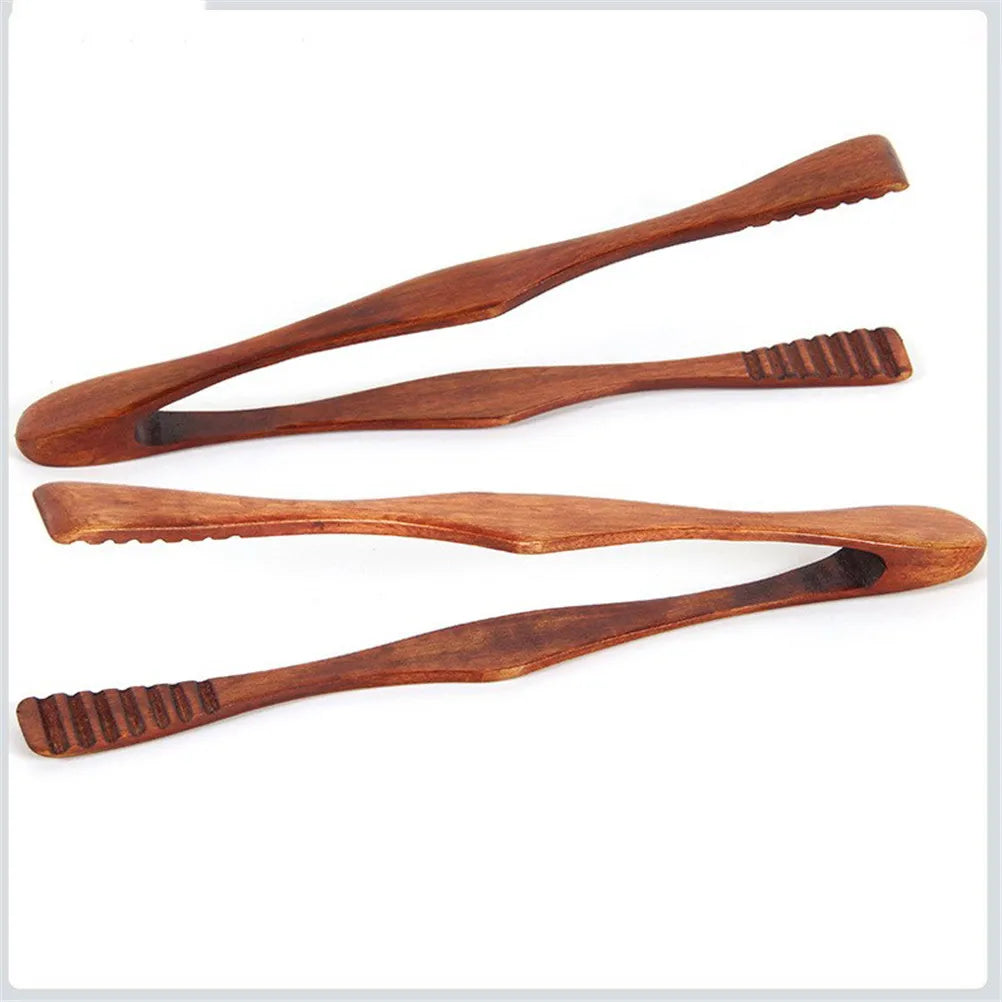 1pc Bamboo Cooking Tongs Food Bbq Salad Bacon