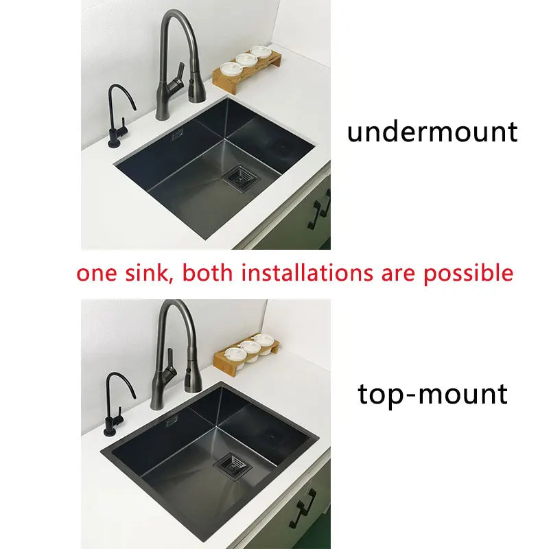 Nano Black Sink Above Counter Or Undermount Sinks