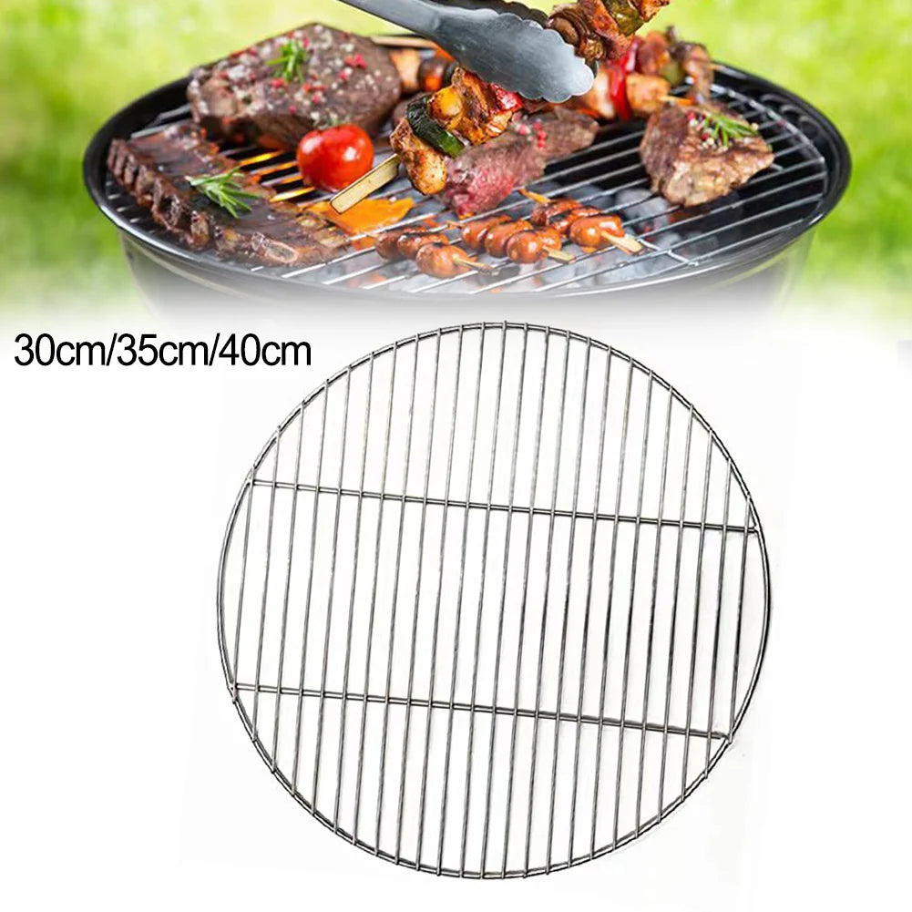 1pc 30/35/40cm Stainless Steel Round Grid Net Barbecue
