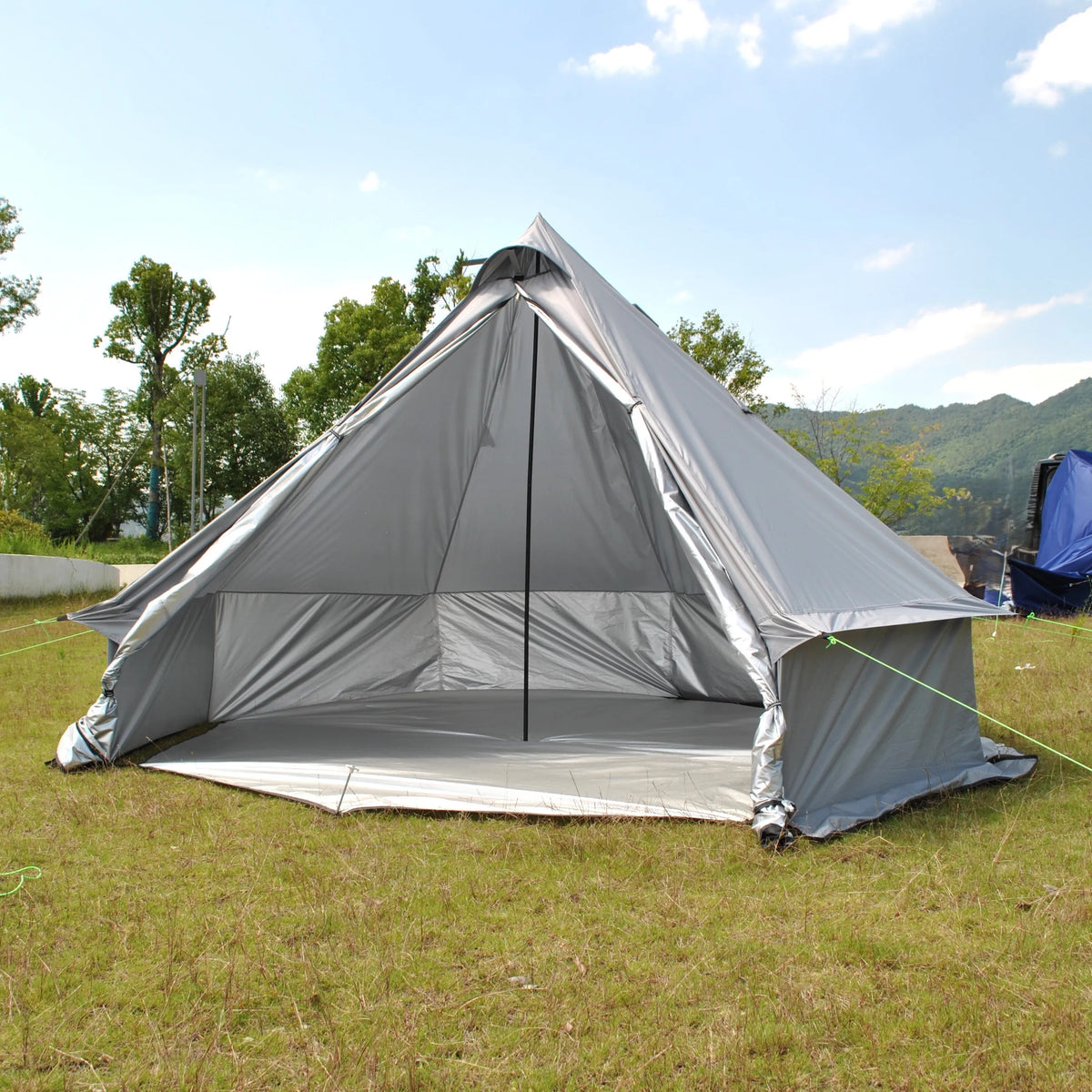Person Large Pyramid Tent Four Seasons Camping Chimney