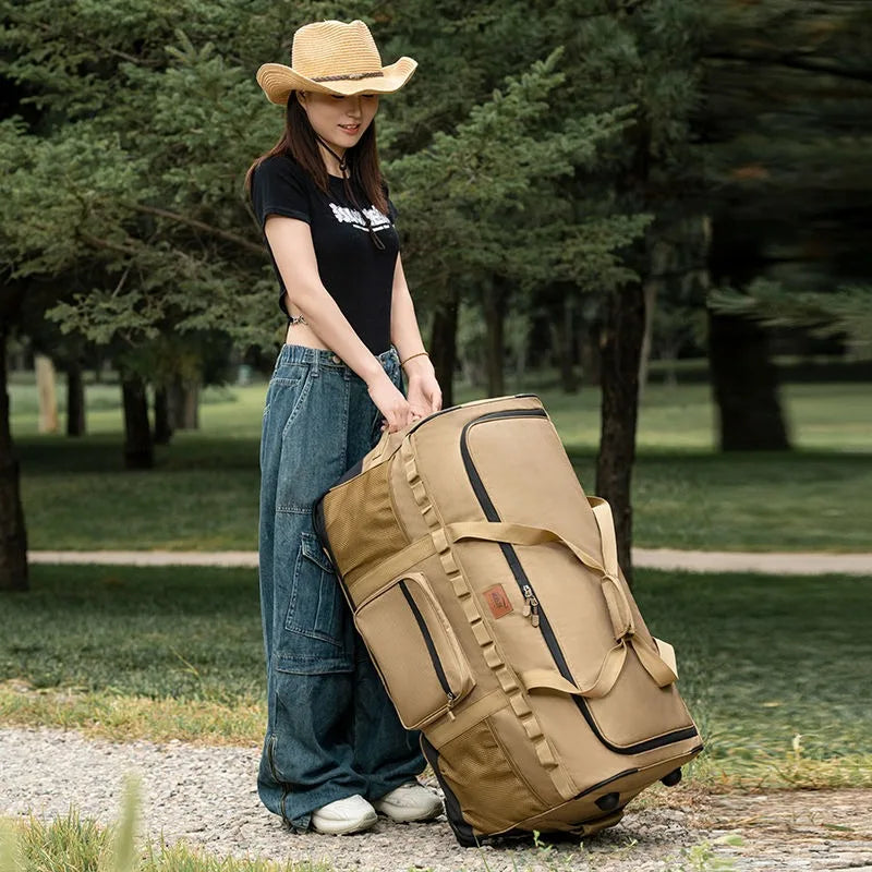 130l Wheeled Duffel Bag Waterproof Rolling Storage Bag