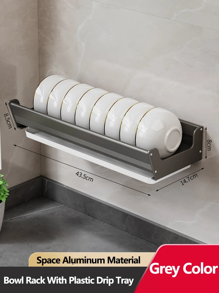 Wall Mounted Dish Drainer Dish Drying Rack Storage