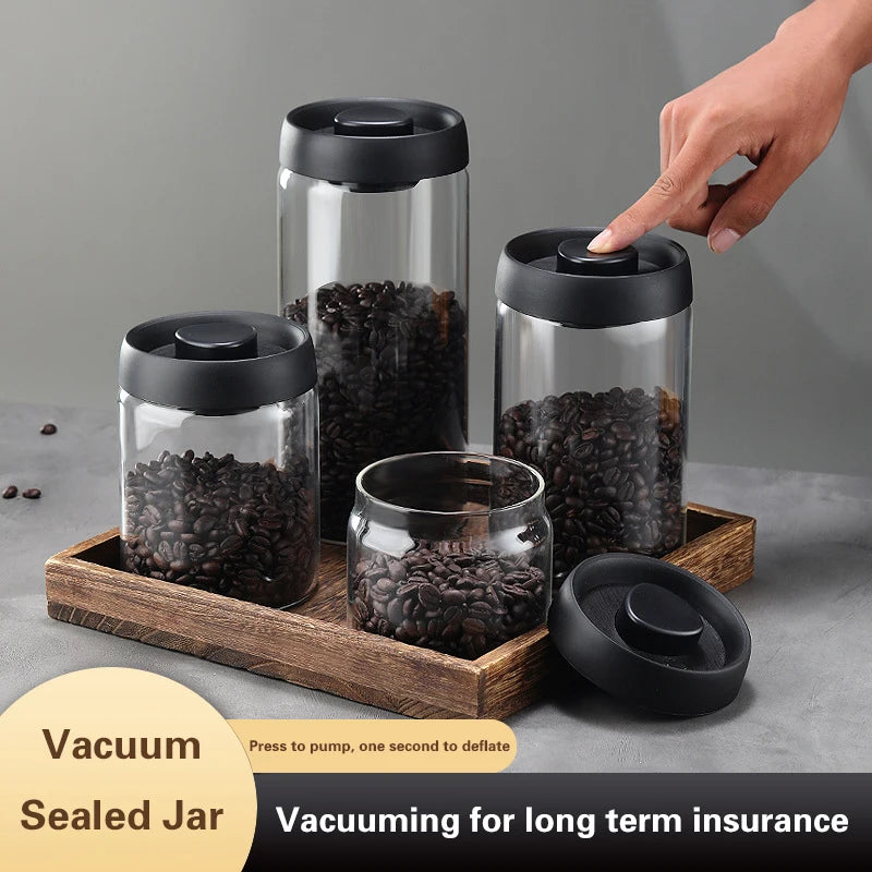Vacuum Sealed Tank Coffee Bean Glass Sealed Jar