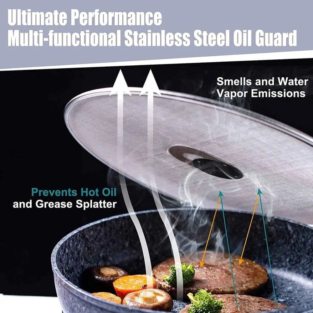Splatter Screen Oil Proof Lid Stainless Steel Oil