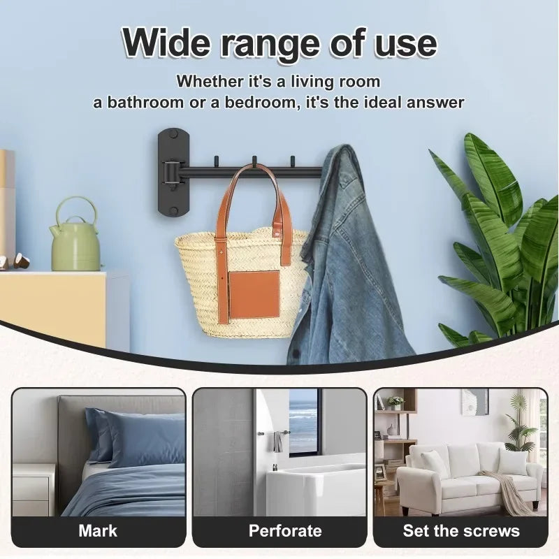 Clothes Hanger Rack Swing Arm Folding Clothes Hanger