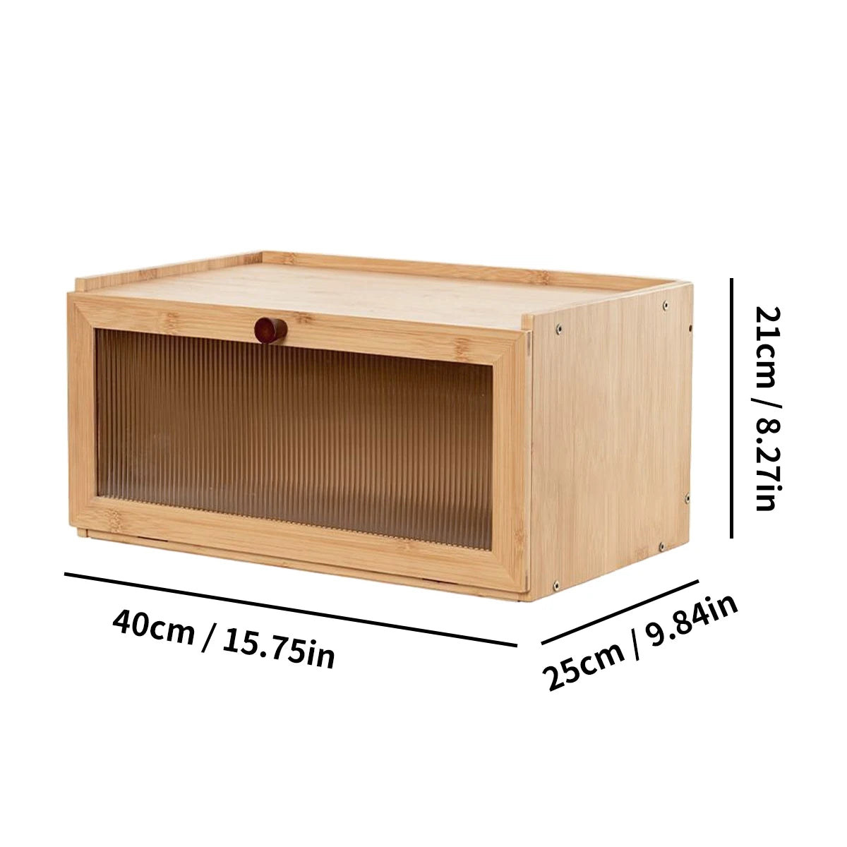 Natural Bamboo Bread Box Counter - Large Capacity