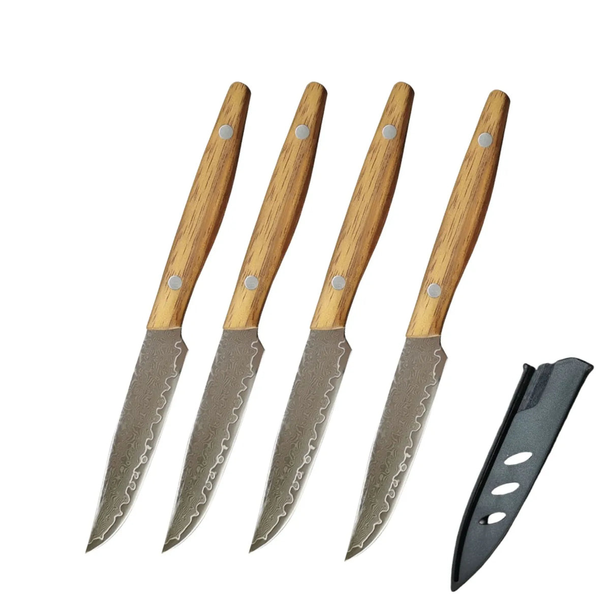 Inch Steak Knife Cover Damascus Steel Blade Sharp