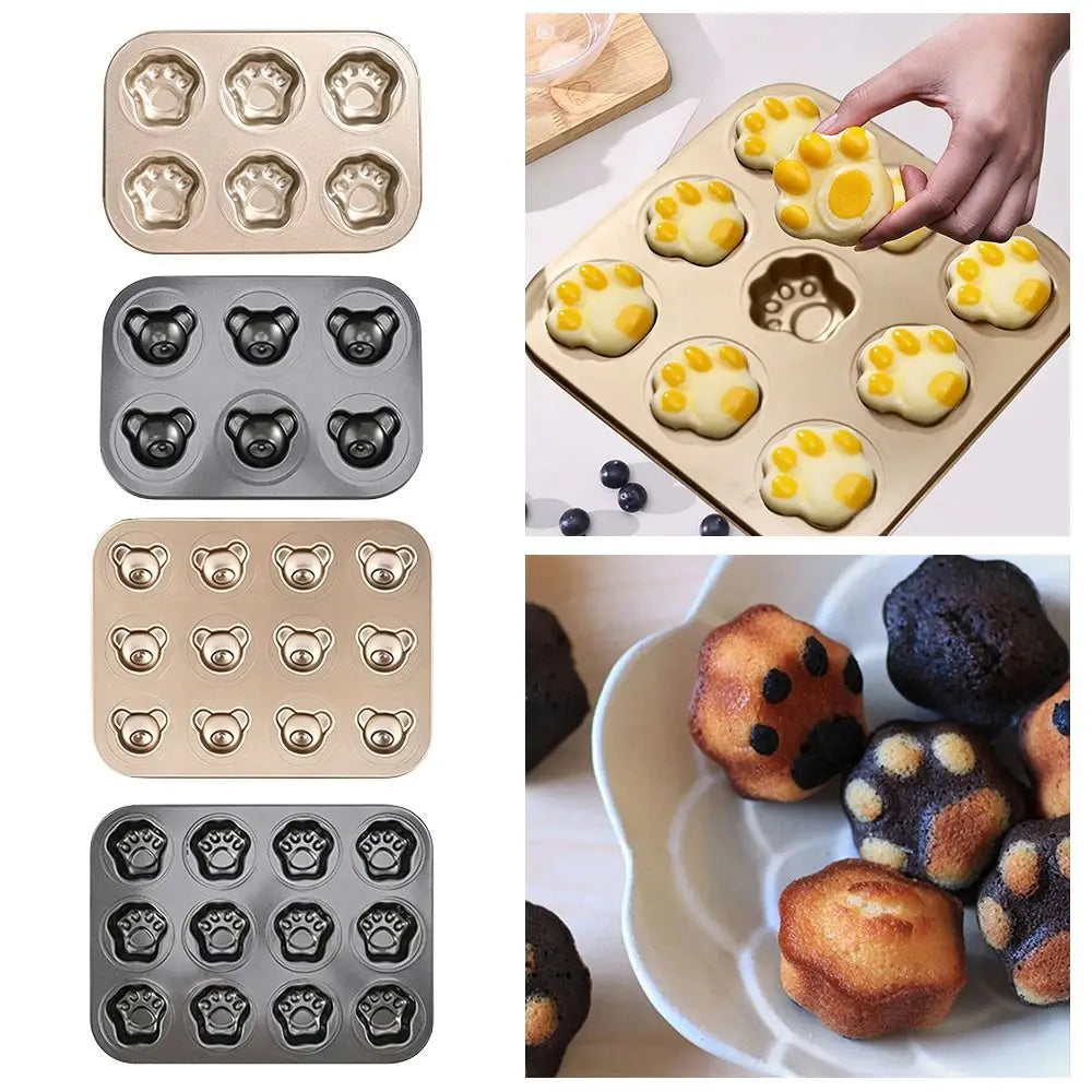 Cute 6/12 Cavity Cake Mold Non Stick Carbon