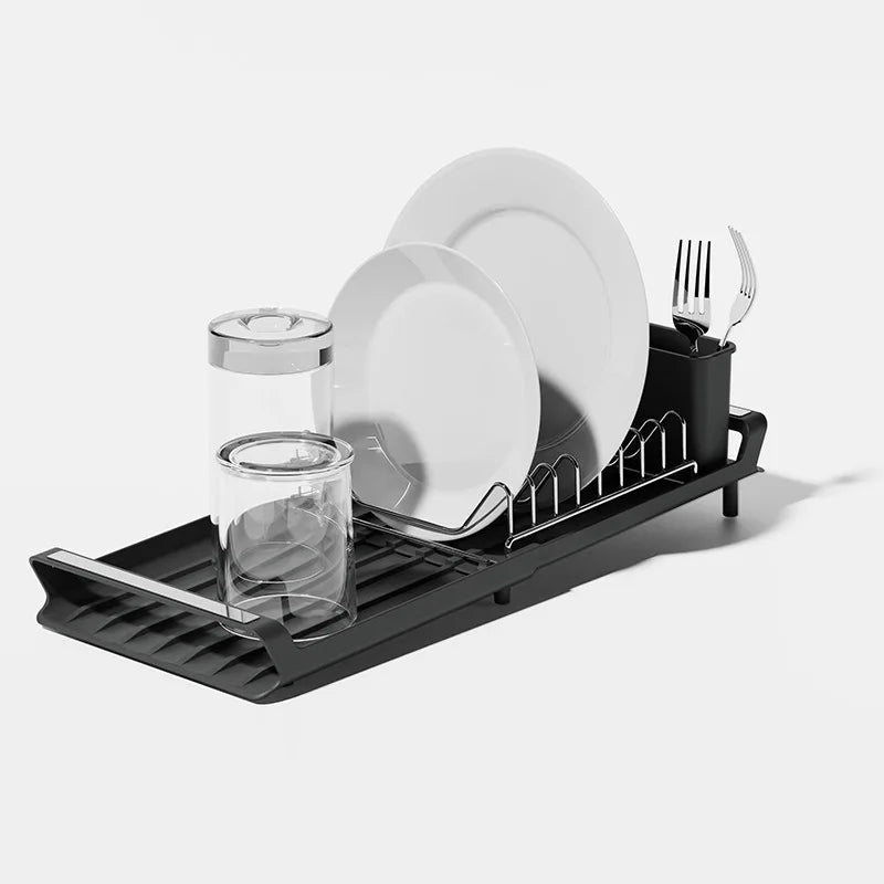 1pcs Expandable Small Dish Organizer Shelf Drying Counter
