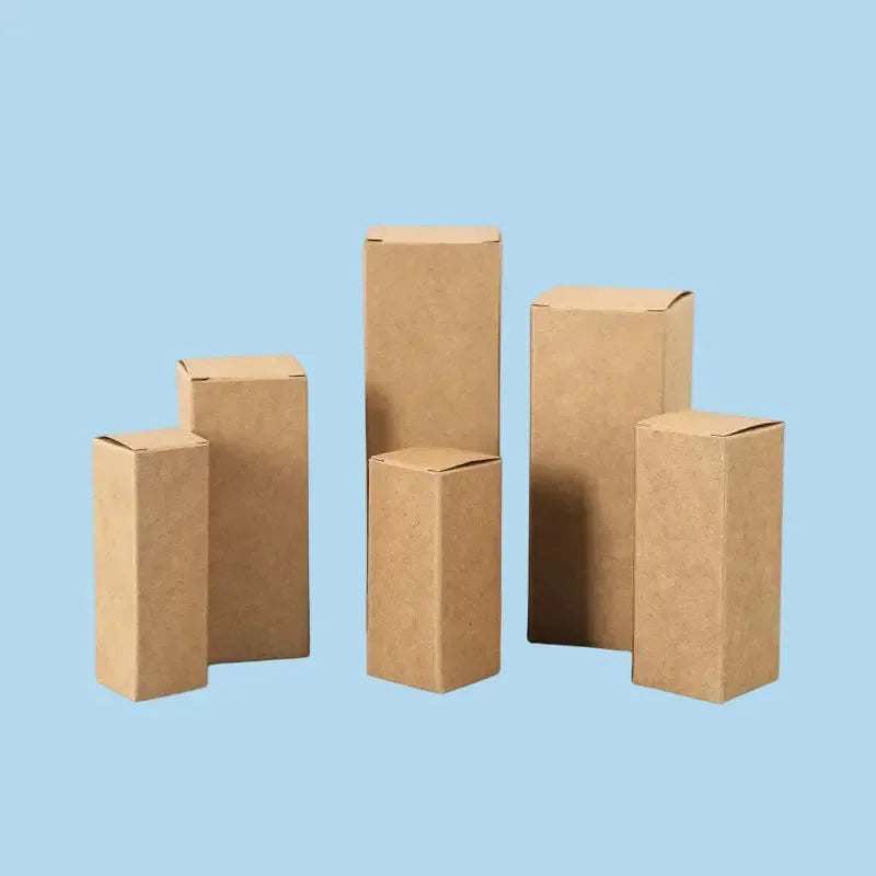 50pcs Small Long Tube Cardboard Box Blank Paper