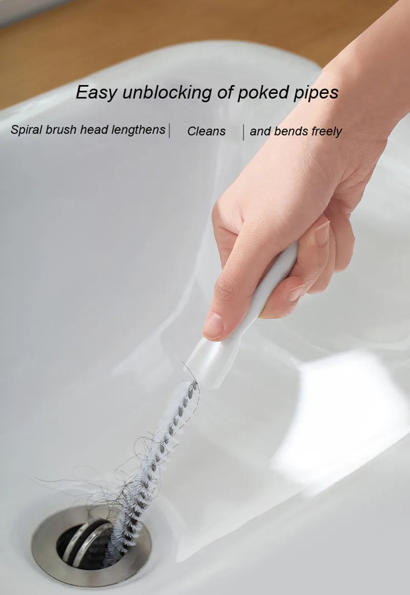 Pipe Dredging Brush Bathroom Hair Sewer Sink Cleaning