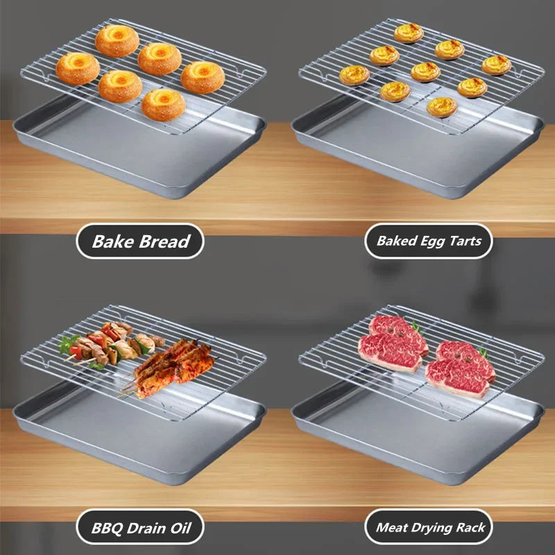 Stainless Steel Barbecue Tray Flat Chassis Multi Purpose