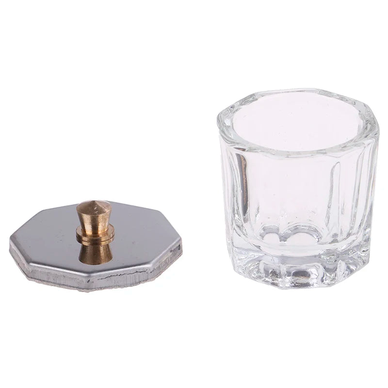 1xcosmetic Octagon Shaped Glass Dappen Dish Stainless Steel
