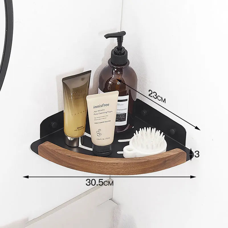 Black White Bathroom Shelves Wall Mountedspace Aluminum Wood