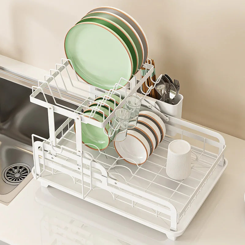 Foldable Dish Drainer Rack Drain Basket - Countertop