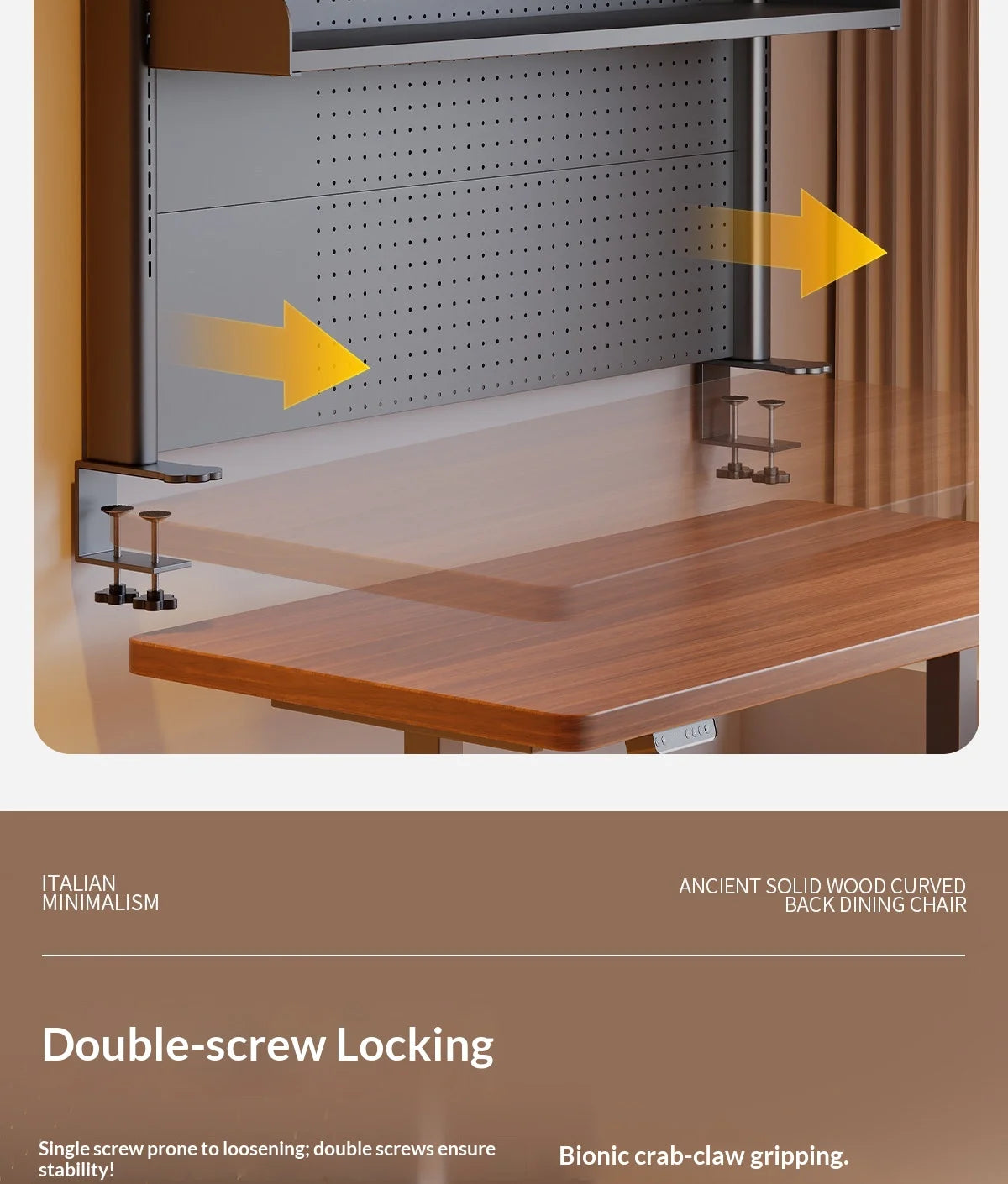 Clamp On Desk Shelf Pegboard Adjustable 2/3 Tier