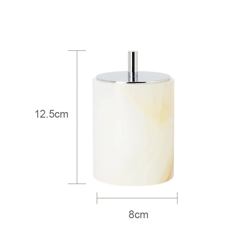 White Onyx Natural Marble Bathroom Luxury Soap Dispenser