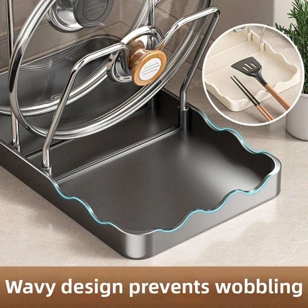Pot Lid Rack Spoon Rest Stainless Steel Spatula